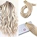 Tape in Remy Human Hair Extensions 14inch Color #18 Ash Blonde Mixed with #613 Blonde Human Hair Extensions Tape in Hair 20pcs 50g Glue on Hair