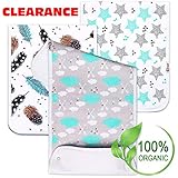 Premium Baby Burp Cloths for Boys & Girls (3 Pack), Large 25"x10" | 100% Organic Cotton - Newborn Burping Rags Pads w/Pocket, Triple Layer, Best Absorbent Towels for Baby Shower Gift Set w/Box