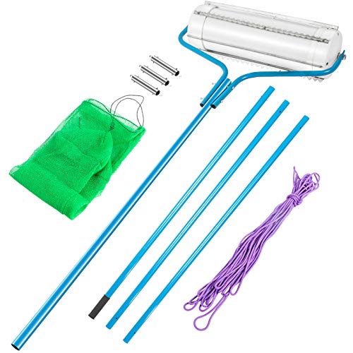 VEVOR Roller Weed Rake, Blue Lake Weed Cutter, Clean Aquatic Weeds Muck ...