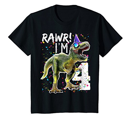 Kids Rawr I'm 4 4th Birthday Dinosaur Shirts Boys Dinosaur Gift