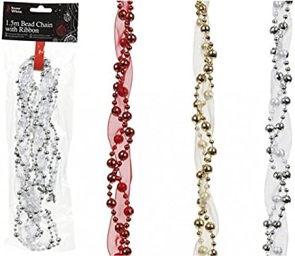 PMS 1.5M BEAD CHAIN WITH RIBBON ON HEADER CARD 3ASSTD COLOUR