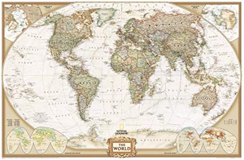 Classic World Large Wall Map, Dry Erase Laminated: Rand McNally