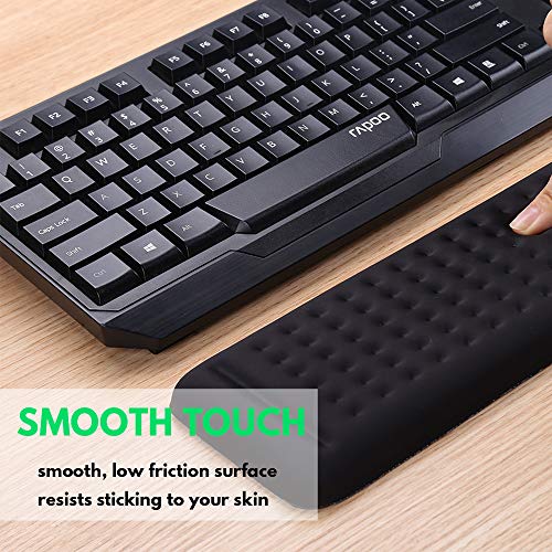Aelfox Gaming Keyboard Wrist Rest, Memory Foam Wrist Support Wrist Pad for Keyboard Wrist Pain Relief for Office, Home Office, Computer, Laptop(17.32 x 3.94 x 0.79 inch)