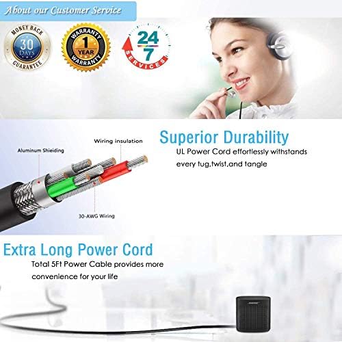 Amazon Com Micro Charger For Bose Soundlink Color Bluetooth Speaker I Ii Iii Bose Soundlink Mini Ii Micro Revolve Revolve Plus Soundwear Companion Wearable Speaker With 6 6 Ft Charging Cord Electronics