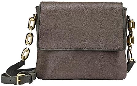 GiGi New York Gia Crossbody in Anthracite Italian Haircalf