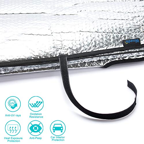 ROCCS Windshield Sunshade UV Ray Reflector for 2014-2018 GMC Sierra 1500 2500 HD 3500 HD Front Window Sun Shade Shield Cover Foldable Reflective Sun Visor