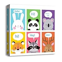 Canvas Wall Art Cartoon Picture Canvas Prints Home Artwork Decoration for Kids Bedroom Bathroom - 12x12 inches