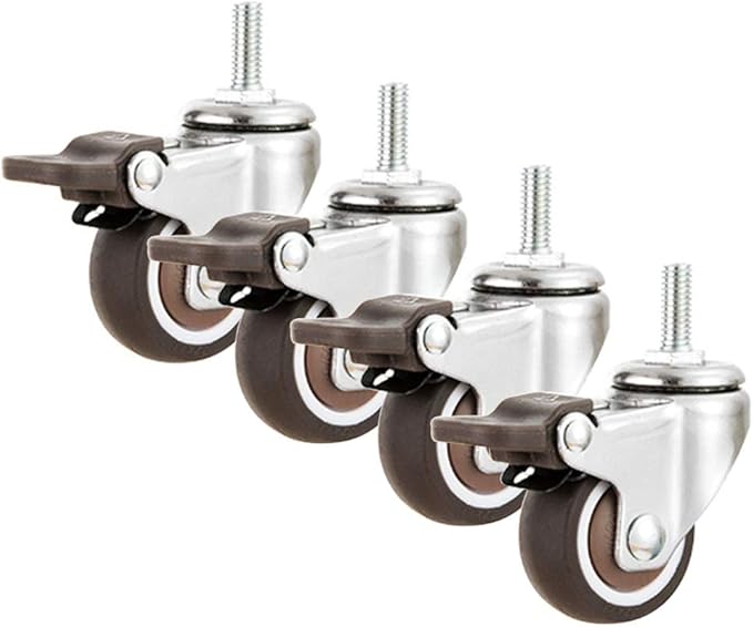 casters Rueda De Goma, Ruedas Giratorias para Muebles, Rueda De Freno