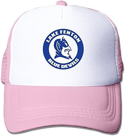 Unisex Lake Fenton Bule Devil Logo Snapback Mesh Trucker Hat Pink