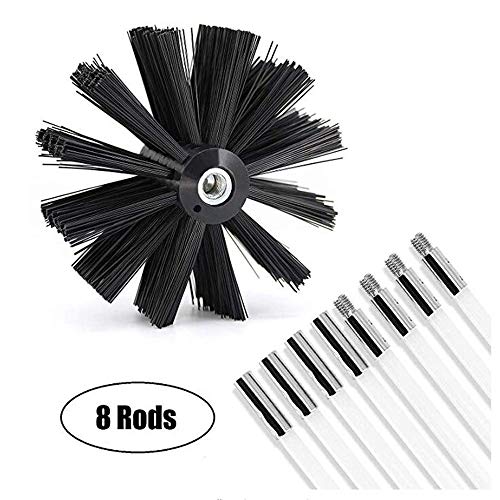 LONGZUOS Dryer Vent Cleaner Kit, Duct Cleaning Kit Lint Remover Extends Up to 16 Feet Synthetic Brush Head, Pipe Clean Brush /Boiler Brush /Chimney Brush 8 Rods 1 Brush Head (8 Rods 1 Brush Head) - Thumbnail 6