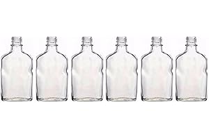 GRAPE AND GRANARY 200 ml Flint Glass Flask with Metal Caps- Case of 6