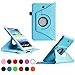 Galaxy Tab 3 7.0 Case,Flying Horse Tablet Case Cover SM-T210R/SM-T210R/7-Inch P3200(Luxury 360 Rotating PU Leather/Smart Cover Wake/Sleep Function) (Sky Blue)