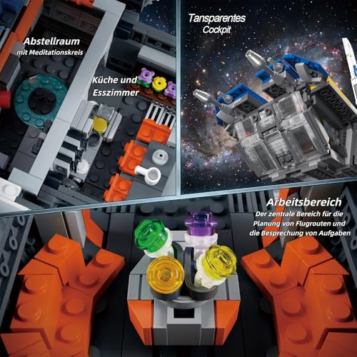 Xenobild Space Wars Spaceship Building Blocks Set for Adults Men | 3006 pieces, rotating back fin, aeroplane model, gift collection, BWR101