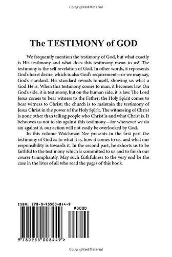 Testimony Of God Nee Watchman 9780935008449 Amazon Com Books