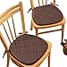 Collections Etc Quilted Memory Foam Cushioned Chair Pads with Ties - Set of 2, Chocolate