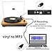 LP&No.1 Retro Record Player Supporting Vinyl to MP3 Recording, 3-Speed Belt Drive Turntable with Built-in Stereo Speakers and RCA Output, Yellow Wood Finishthumb 2