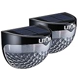 Litom Solar Lights Garden Lights Outdoor Fence Lights Semi-circle Waterproof for Walkways Stairways