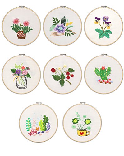 Cross Stitch Stamped Embroidery Kit - Eafior DIY Beginner Counted Starter Cross Stitch Kit for Art Craft Handy Sewing Including Color Pattern Embroidery Cloth,Embroidery Hoop,Color Threads,Tools Kit - Thumbnail 5