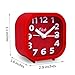 Slash 3D Digital Creative Desk Alarm Clock, Simple Candy Color for Sitting Room, Bedroom, Office, Snooze Function, Non Ticking, Nightlight Function (Red)
