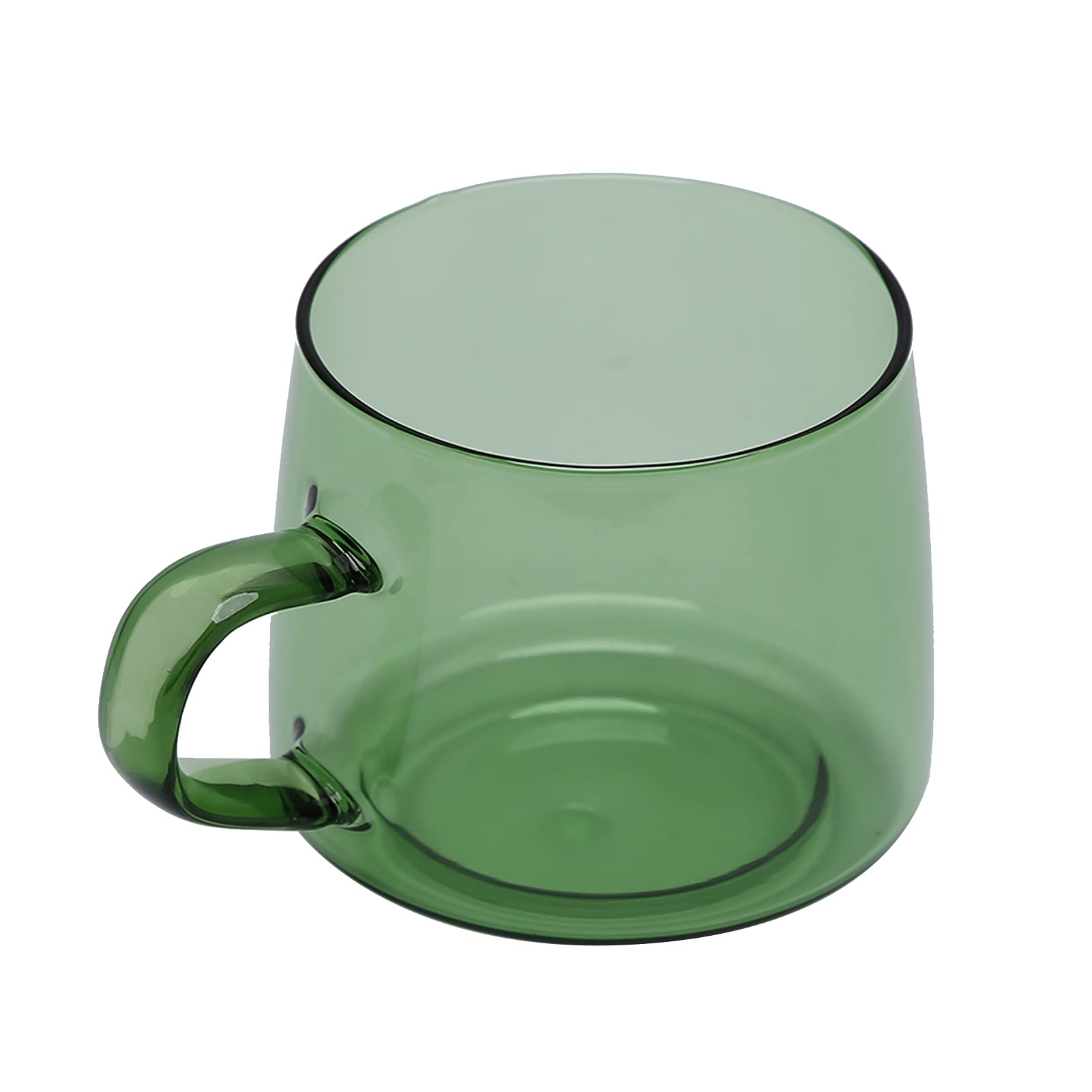 TOPINCN Coffee Cup Borosilicate Drink Household Mouth Mug Handle with Transparent Water Card for Crystal Glass Irish Coffee Glasses (Green)