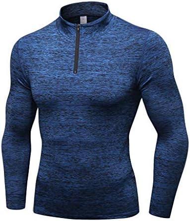 Sharemen Men's Middle Collar 3/4 Zipper Casual Sports Comfortable Running Fitness Shirt