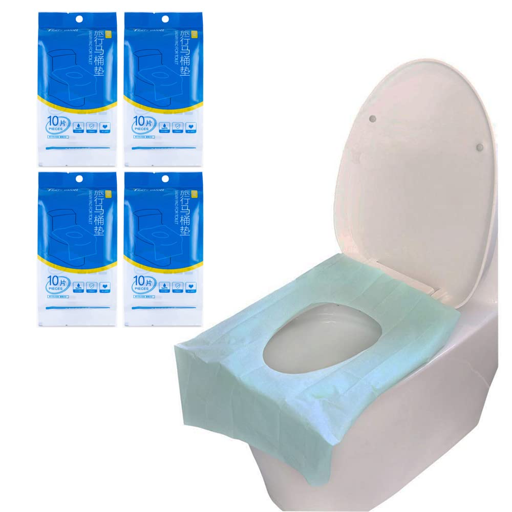 Toilet Seat Covers Disposable,AMTOL 40 PCS Toilet Seat Covers for Travel Accessories, Extra Large Water Proof Toilet Mats Covers for Woman,Kid,Adult Potty Training