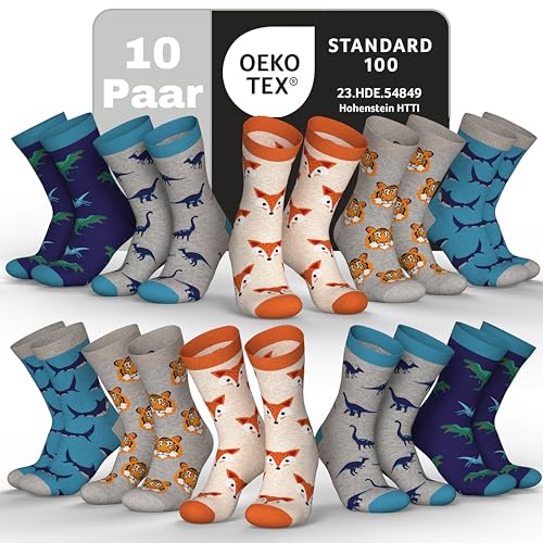 MEDOLY Kinder Socken (10 Paar) mit 72% Baumwolle, für Mädchen & Jungen - Kindersocken thumbnail 1