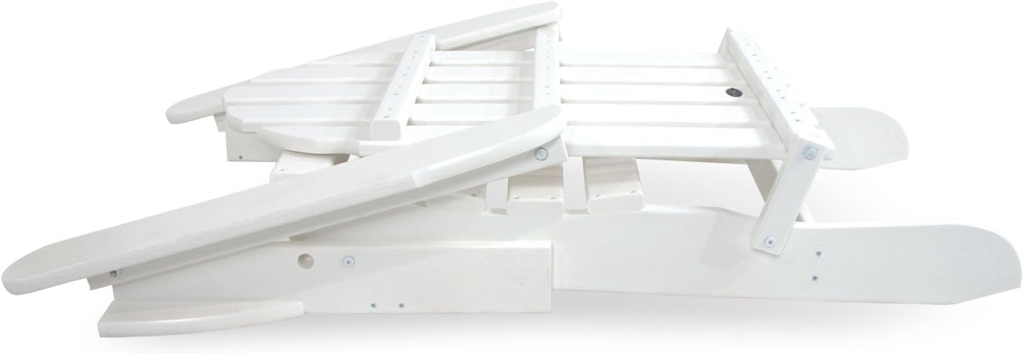 POLYWOOD AD5030WH Classic Folding Adirondack Chair, 35.00" x 29" x 35.00", White : Adirondack Chairs : Garden & Outdoor