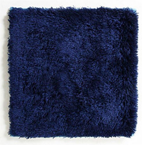  AMAZMR Rug Splicing Joint Mats, Pure Color Velvet Carpet, Mosaic Graph Carpets for Domestic and Office, Rectangle Thin Door Mats Indoor for Living Room, Kitchen (40cm40cm, Navy)