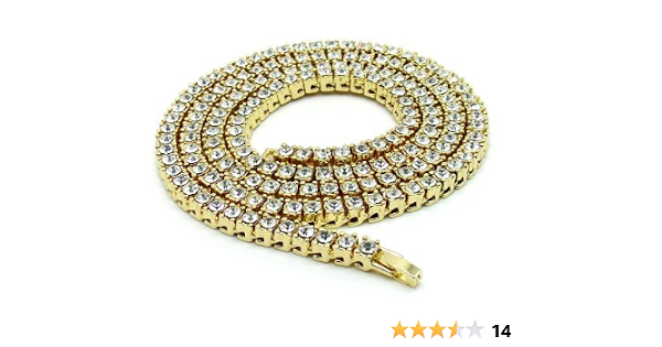 Hip Hop Jewels Iced Out Gold 1 Row 