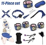 BDSM Adult Game Sohimi Sex Toy Bondage Restraint Kit Hand Ankle Cuffs & Tickle Feather 11 pcs Set Collection