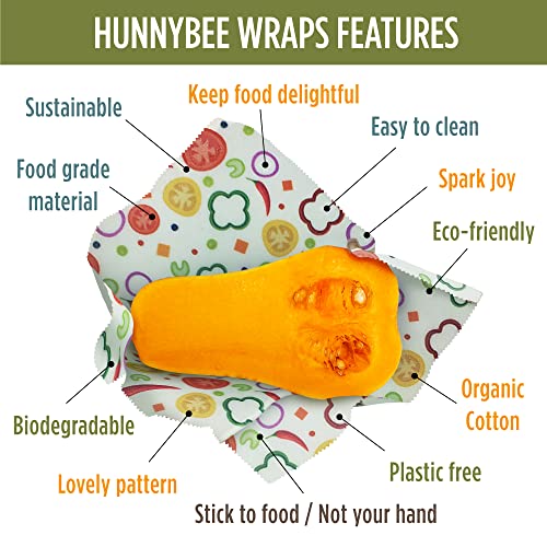 HUNNYBEEE Beeswax Wrap (7 packs) Beeswax Paper Food Wrap