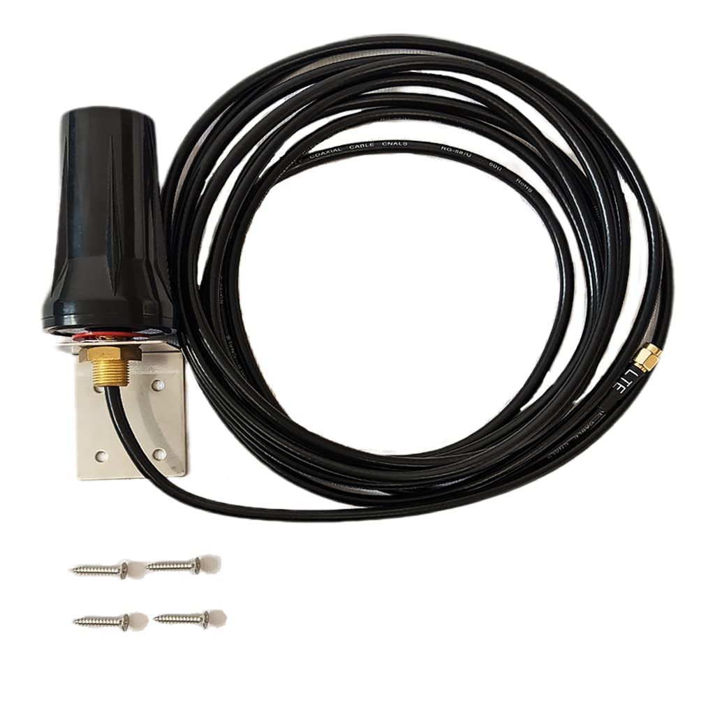 Maswell Outdoor 3G 4G+ LTE Antenna Wall Mount Waterproof SMA Male 2dBi Aerial Compatible with Vodafone EE O2 Three 4G LTE Router Gateway Modem Router Trail Camera, Not for Speed Competition