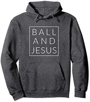 Unisex Ball and Jesus, Christian Basketball Fun Modern Sport Hoodie Medium Dark Heather