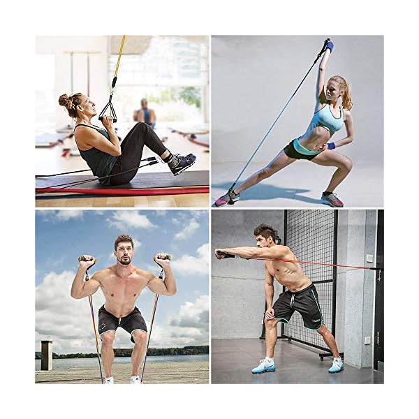 Johiux-11-Pack-Resistance-Bands-Set-Portable-Home-Gym-Accessories-Including-5-Stackable-Exercise-Bands-with-Handles-Perfect-for-Resistance-Training-Physical-Therapy-Home-Workout-Yoga-Pilates Johiux 11 Pack Resistance Bands Set, Portable Home Gym Accessories Including 5 Stackable Exercise Bands with Handles Perfect for Resistance Training, Physical Therapy, Home Workout, Yoga, Pilates