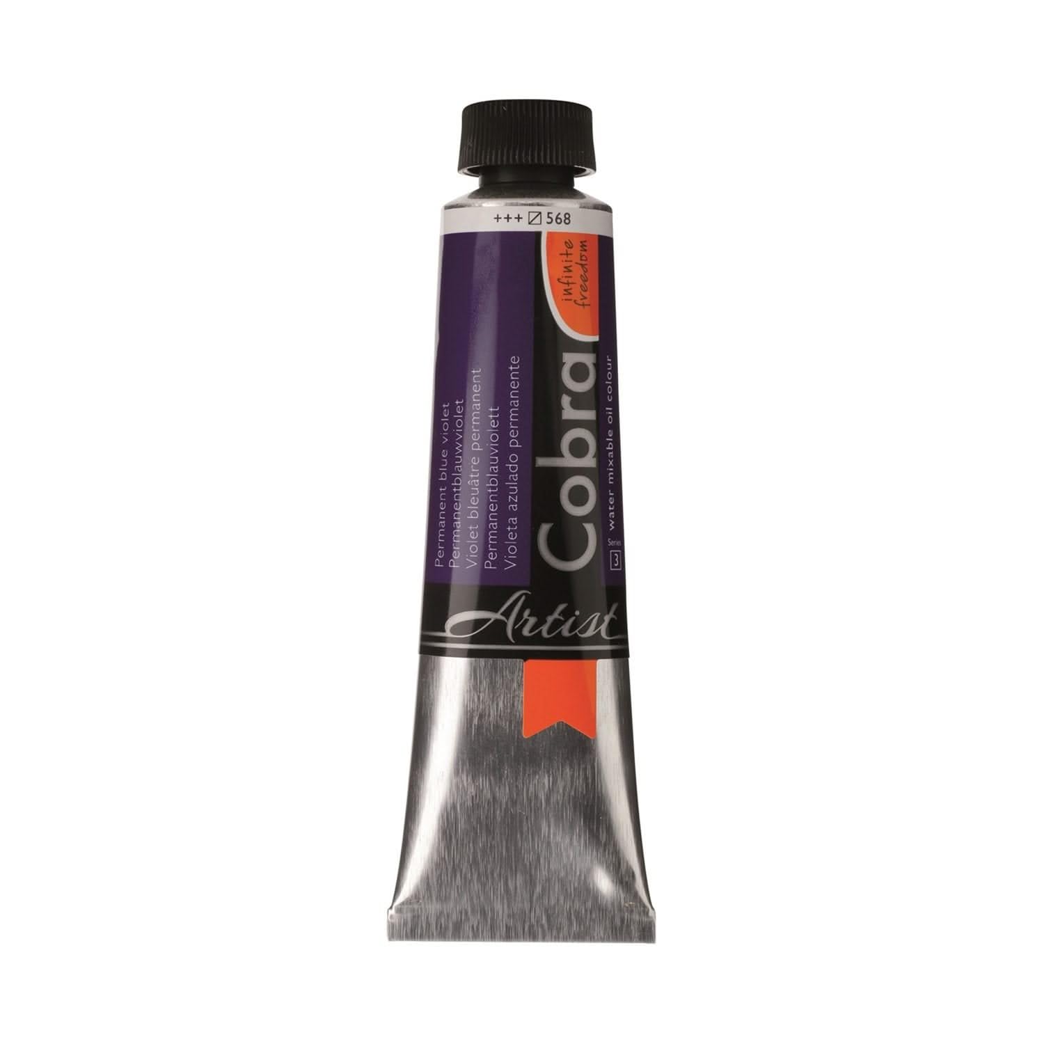 Cobra Artist Water-Mixable Oil Colour Tube - Permanent Blue Violet 568-40 ml - High Pigmentation - Excellent Lightfastness