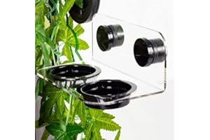 Reptizoo Magnetic Reptile Ledge, Acrylic Gecko Feeding Ledge with 6PCS Cups, Reptile Food Water Feeder Dish for Geckos Iguana