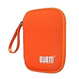 External Hard Drive Case, BUBM soft Carrying Travel Case for 2.5-Inch Portable External Hard Drive/Portable Hard Drive Protection Box Case/ Electronics Travel Organizer/Cable Bag-Orange