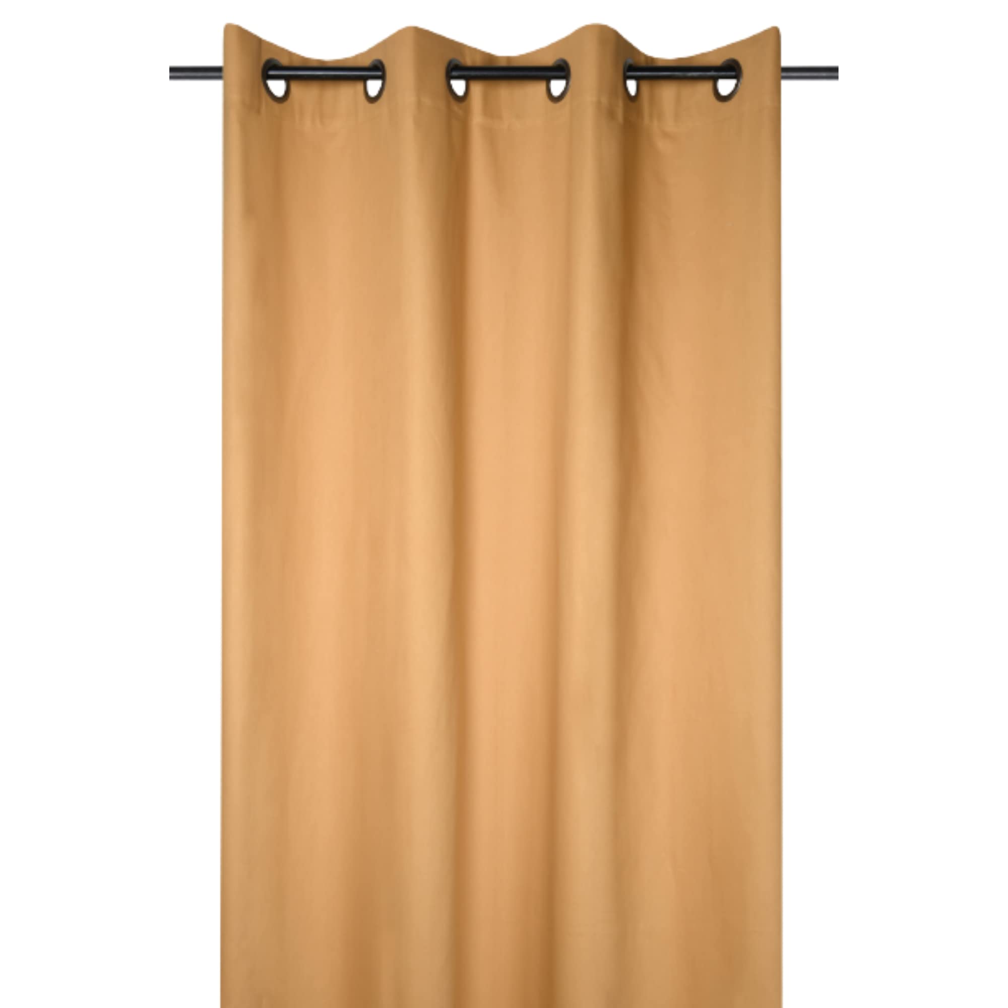 Lovely Casa - Eyelet curtain - Size 140 x 260 cm - 100% cotton - Mustard colour - Oxford design - Cotton satin Very elegant and soft to the touch - 8 eyelets - Easy to attach