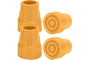 supregear Walking Cane Tips 1" - Heavy Duty 1 Inch Cane Tips Replacement of Rubber Tips, Yellow (4-Pack, 25mm)
