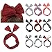 Carede Cute Rabbit Ear Twist Bow Wired Headbands Headwrap Scarf Hairband Hair Holder Hair Accessory,Pack of 9