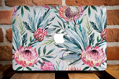 WolfCase Full Cover Clear Shell Case for Apple Macbook Air 13 11 Apple Pro 13 15 2016 2017 Hard Cover Macbook 12 inch Mac Pro Retina 15 13 Pink Succulents, AW2152