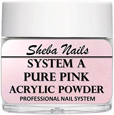 SHEBA NAILS System A Acrylic Nail Powder PURE PINK- 1oz Jar