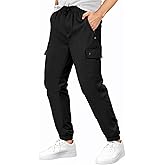 ETHANOL Men’s Stretch Lightweight Techwear 6-Pocket Cargo Pants with Heat-Seal Zipper for Workout and Workwear