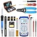 LIUMY 15 in 1 Soldering Iron Kit, 60W Adjustable Welding Iron︱Digital Multimeter︱5pcs Soldering Iron Tips︱Electrical Pen︱Double Screwdriver︱Soldering Station︱Wire Stripper Cutter︱Heat Shrink Tube