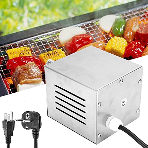 SENREAL BBQ Motor, 25W 110/220V Stainless Steel Electric Rotisserie Spit Roaster Picnic BBQ Motor 40/80kgs Capacity