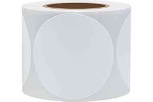 Hybsk White Color Coding Dot Labels Round Semi Gloss Paper Stickers Adhesive Label - DO NOT Support Printing(2 inch)