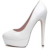 Elisabet Tang Women's Platform High Heels Pumps Shoes Peep Toe 5.5 inch Stilettos Slip On for Dress Wedding Party Prom