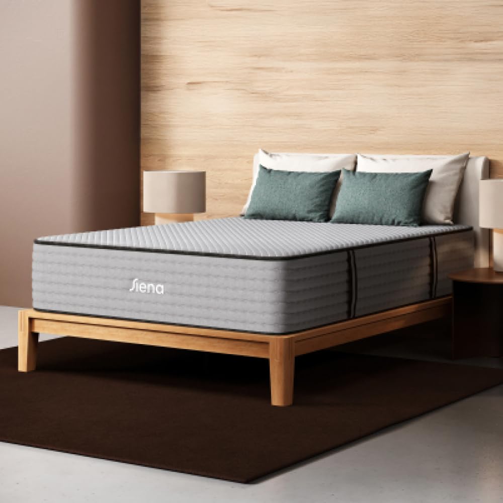 Siena 14” Signature Hybrid Twin Mattress & 2 Bonus Pillows – Medium Firm - Memory Foam & Innerspring System – 180-Night Trial – Pressure-Relief – Mattress in a Box Image