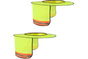 Topbuti 2 Pack Hard Hat Sun Shield Full Brim Mesh Neck Sunshade, High Visibility Sunshield w/Reflective Stripe for Hardhats